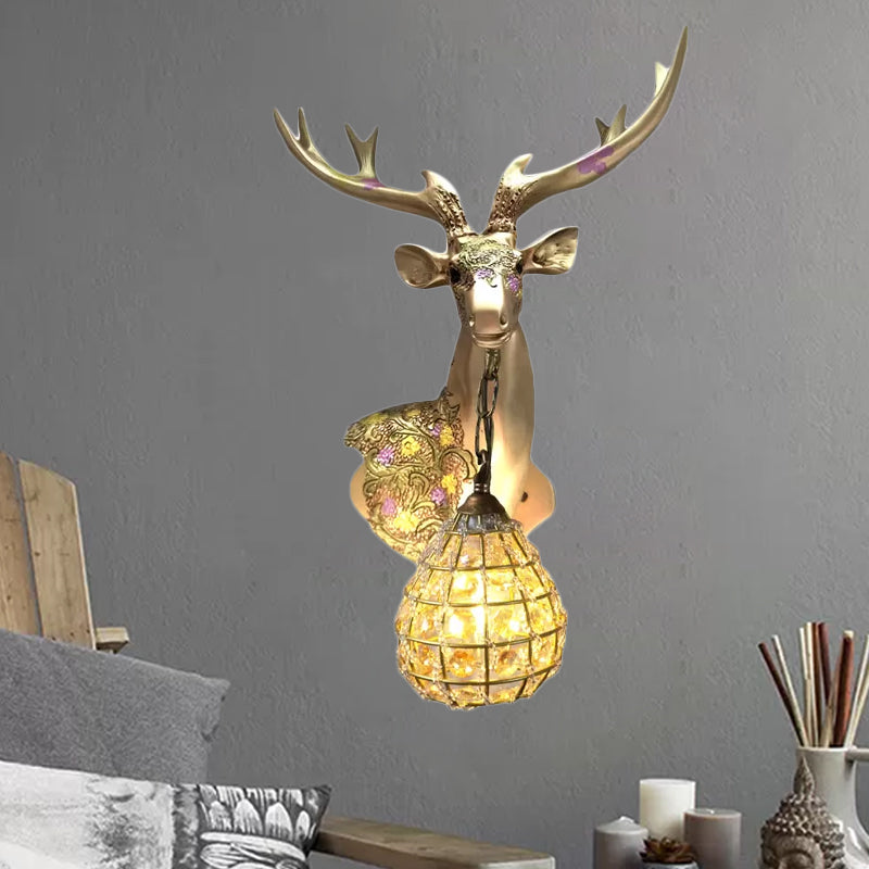 LAMPE SIGNER / BLANC / GOLD GLOBE LAMPE CRISTAL TRADITION