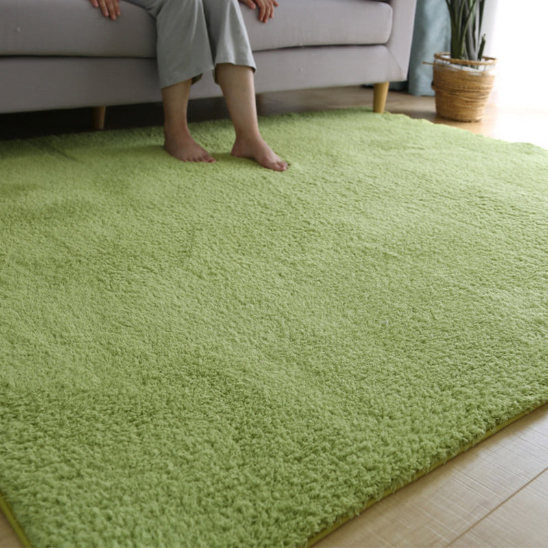Simple Living Room Rug Multi Colored Solid Color Indoor Rug Cotton Blend Non-Slip Backing Pet Friendly Carpet