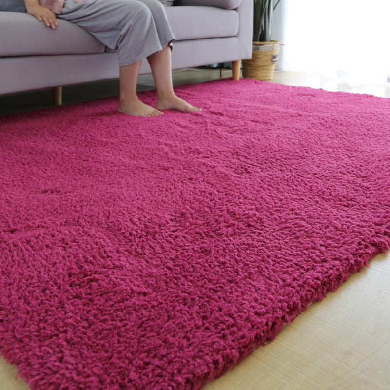 Alfombra sencilla para sala de estar, alfombra interior de color sólido multicolor, mezcla de algodón, respaldo antideslizante, alfombra que admite mascotas