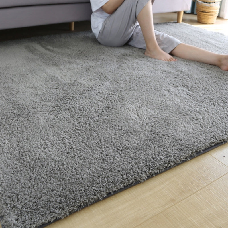 Alfombra sencilla para sala de estar, alfombra interior de color sólido multicolor, mezcla de algodón, respaldo antideslizante, alfombra que admite mascotas