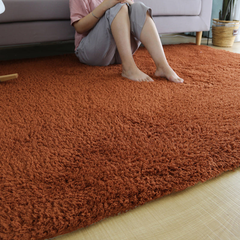 Simple Living Room Rug Multi Colored Solid Color Indoor Rug Cotton Blend Non-Slip Backing Pet Friendly Carpet