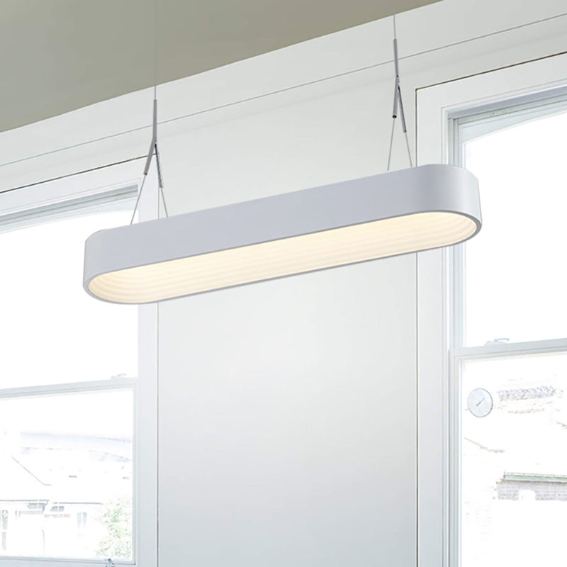 Metall -Rechteck -Kronleuchter -Beleuchtung modernistischer LED 33,5 "/47" Breites weißes/graues Hanglampen -Kit mit einem eingebundenen Diffusor im dritten Gang