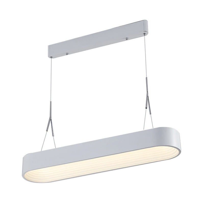 LEDIA DE CANDELIER DE METAL RECTANGO LED modernista 33.5 "/47" Kit de lámpara colgante blanca/gris de ancho con difusor empotrado en tercera marcha