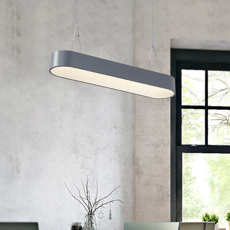 Metall -Rechteck -Kronleuchter -Beleuchtung modernistischer LED 33,5 "/47" Breites weißes/graues Hanglampen -Kit mit einem eingebundenen Diffusor im dritten Gang