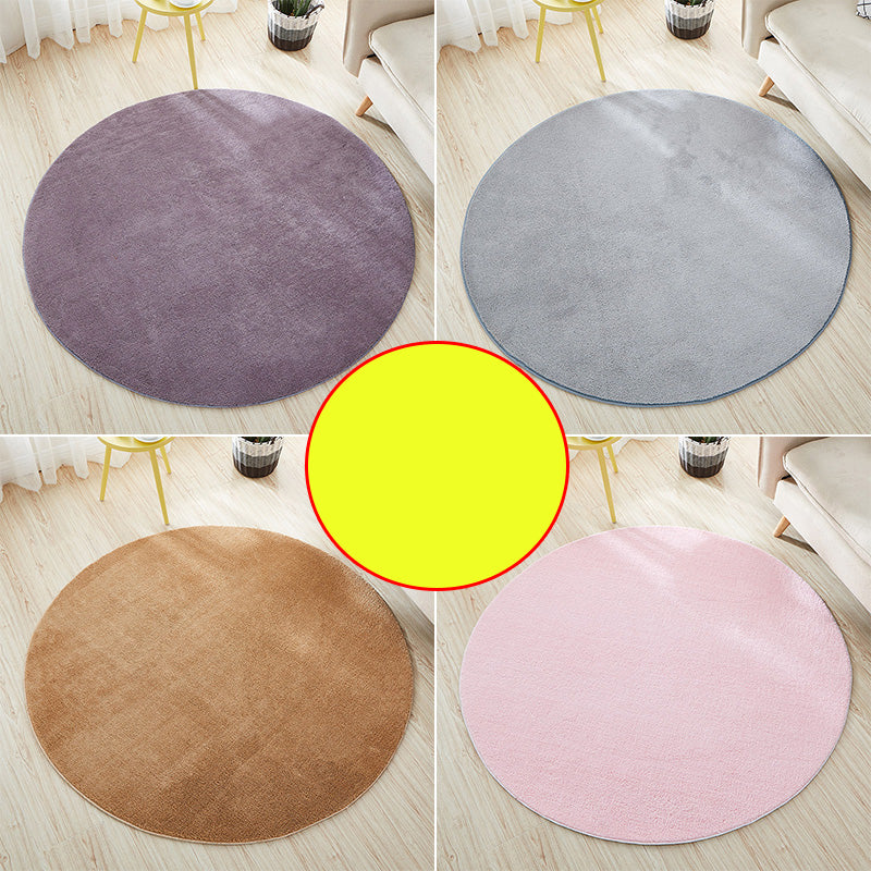 Multi-Color Living Room Rug Relaxing Solid Color Area Carpet Cotton Blend Non-Slip Stain-Resistant Easy Care Rug