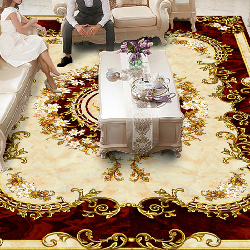 Vintage bloemen gedrukt tapijt multi -kleuren polypropyleen binnen vloerkleed gemakkelijk verzorgingspetvriendelijk wasbaar wasbaar gebied tapijt voor woonkamer