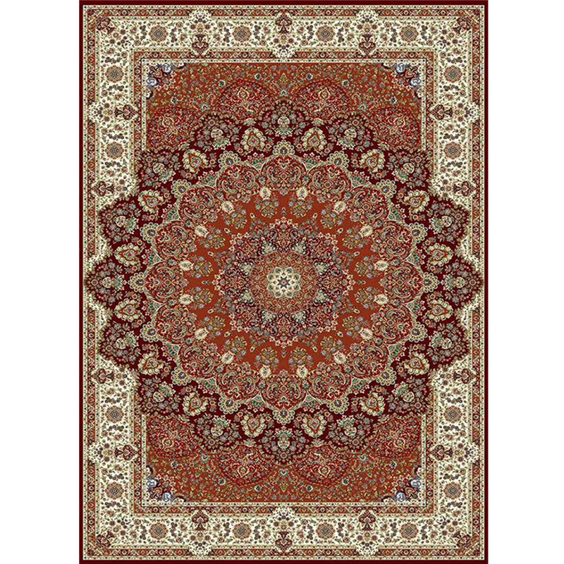 Multi Color Retro Rug Polypropylene Flower Printed Area Carpet Pet Friendly Machine Washable Indoor Rug for Parlor