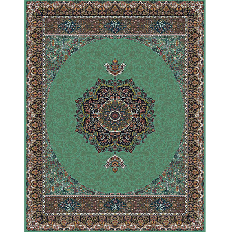 Multi Color Retro Rug Polypropylene Flower Printed Area Carpet Pet Friendly Machine Washable Indoor Rug for Parlor