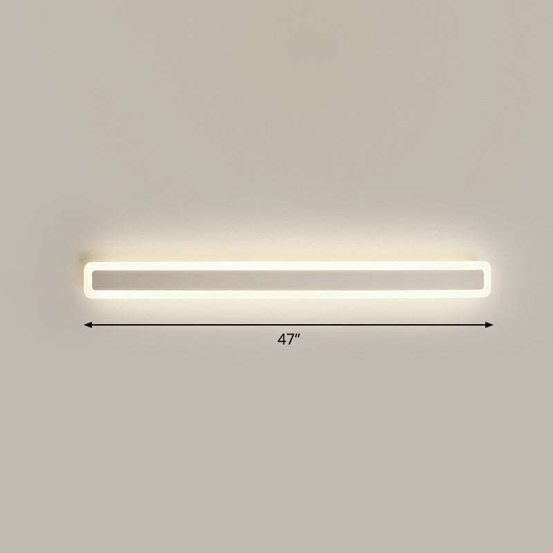 Vanité en forme de bar Light Minimaliste de salle de bain acrylique LED Mur mural moulu en blanc