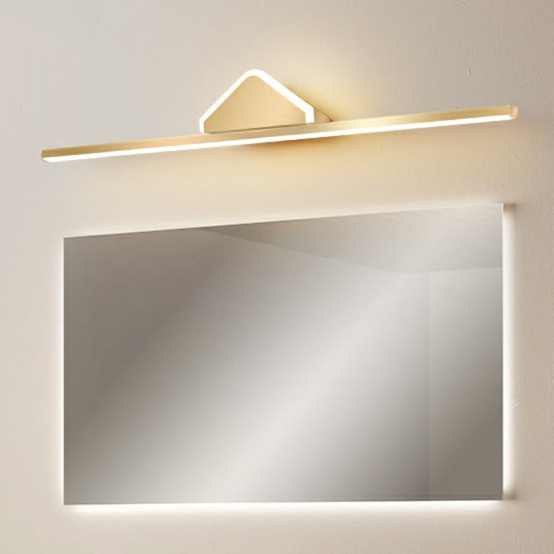 Acryl lineare LED -Eitelkeitsleuchte minimalismus Gold Finish Wandbeleuchtung für Badezimmer