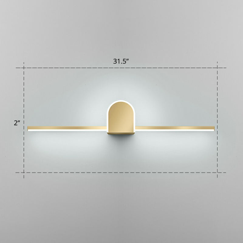 Acryl lineare LED -Eitelkeitsleuchte minimalismus Gold Finish Wandbeleuchtung für Badezimmer