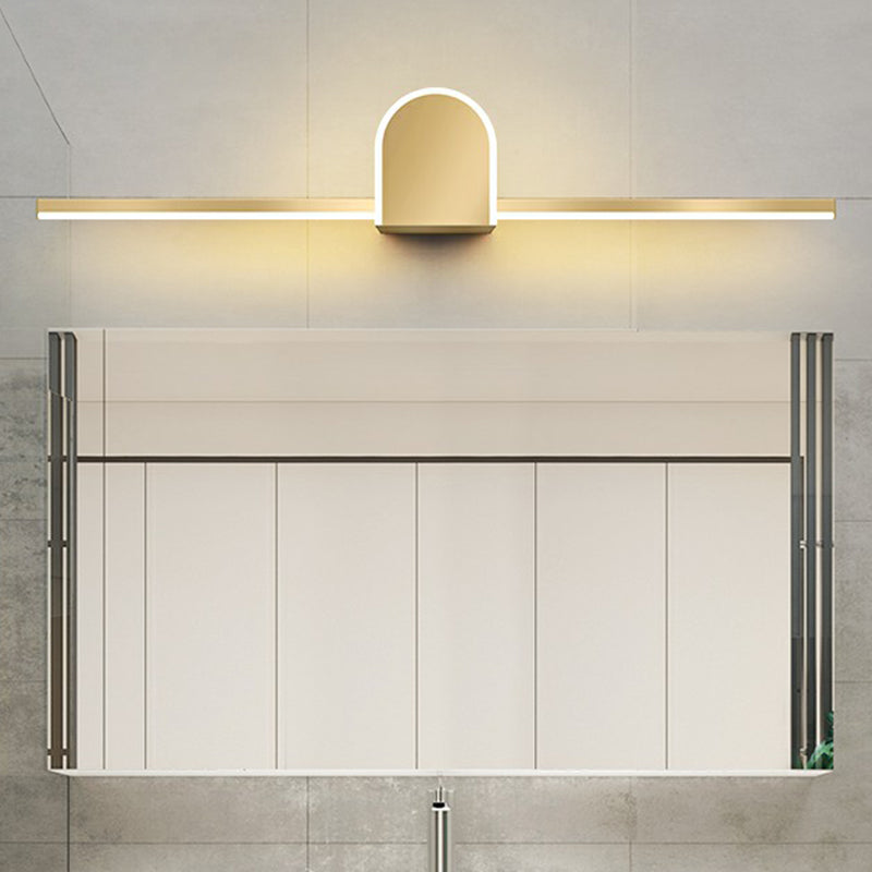 Acryl lineare LED -Eitelkeitsleuchte minimalismus Gold Finish Wandbeleuchtung für Badezimmer