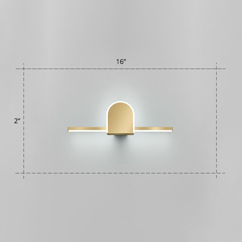 Acryl lineare LED -Eitelkeitsleuchte minimalismus Gold Finish Wandbeleuchtung für Badezimmer
