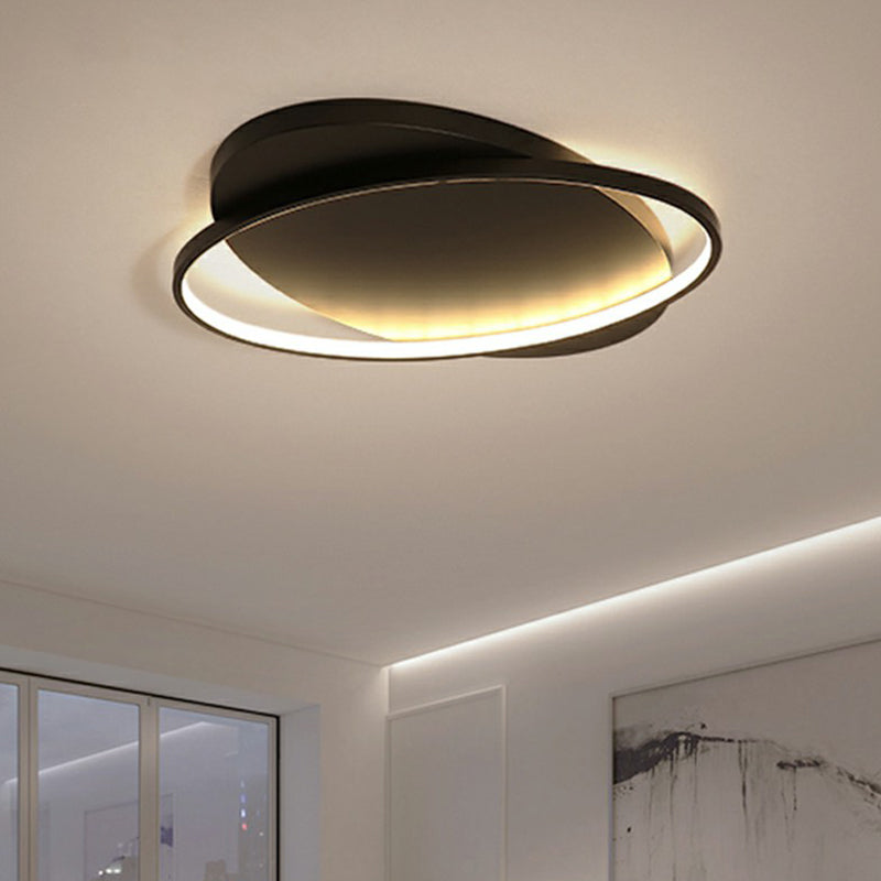 Metal Ellipse Flush Mount Lamp Minimalism Led Surface Mount Ceiling Light for Foyer