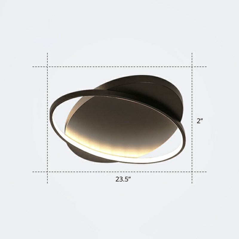 Metal Ellipse Flush Mount Lamp Minimalism Led Surface Mount Ceiling Light for Foyer