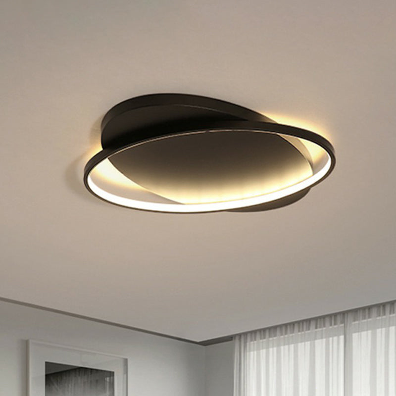 Metal Ellipse Flush Mount Lamp Minimalism Led Surface Mount Ceiling Light for Foyer