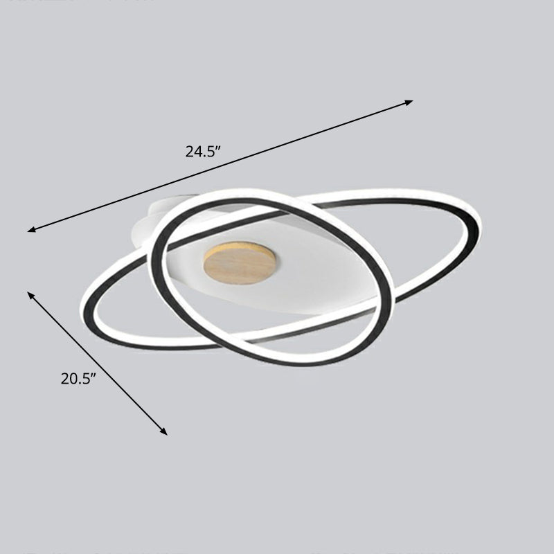 Oval Flush Mount Ceiling Lighting Fixture Simplicity Acrylic LED Flush Mount for Bedroom