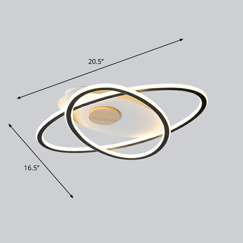 Oval Flush Mount Ceiling Lighting Fixture Simplicity Acrylic LED Flush Mount for Bedroom