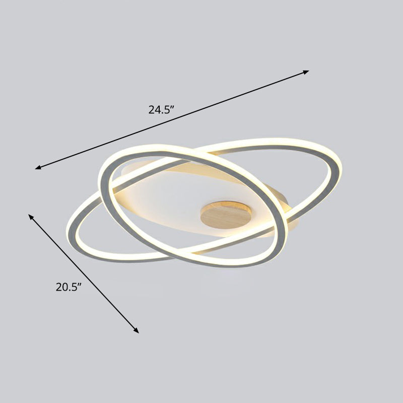 Oval Flush Mount Ceiling Lighting Fixture Simplicity Acrylic LED Flush Mount for Bedroom