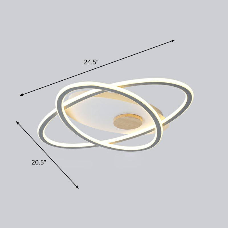 Oval Flush Mount Ceiling Lighting Fixture Simplicity Acrylic LED Flush Mount for Bedroom