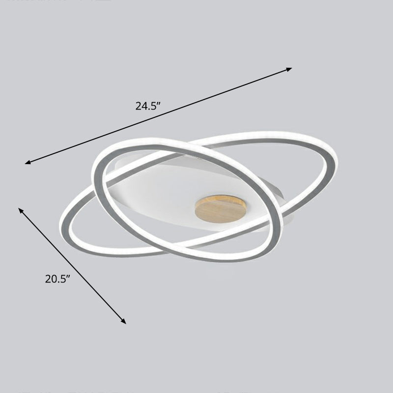 Oval Flush Mount Ceiling Lighting Fixture Simplicity Acrylic LED Flush Mount for Bedroom