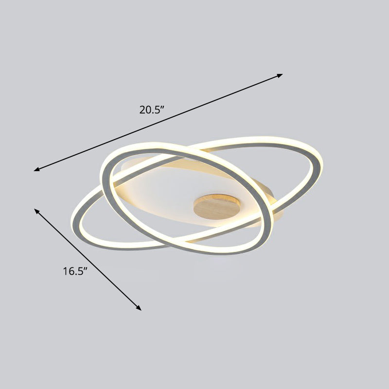 Oval Flush Mount Ceiling Lighting Fixture Simplicity Acrylic LED Flush Mount for Bedroom