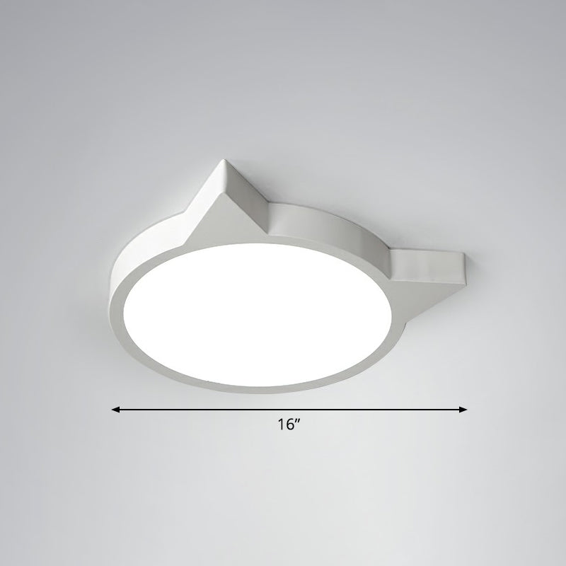 Minimalistic Kitty Flush Mount Ceiling Light Acrylic Kids Bedroom LED Flushmount