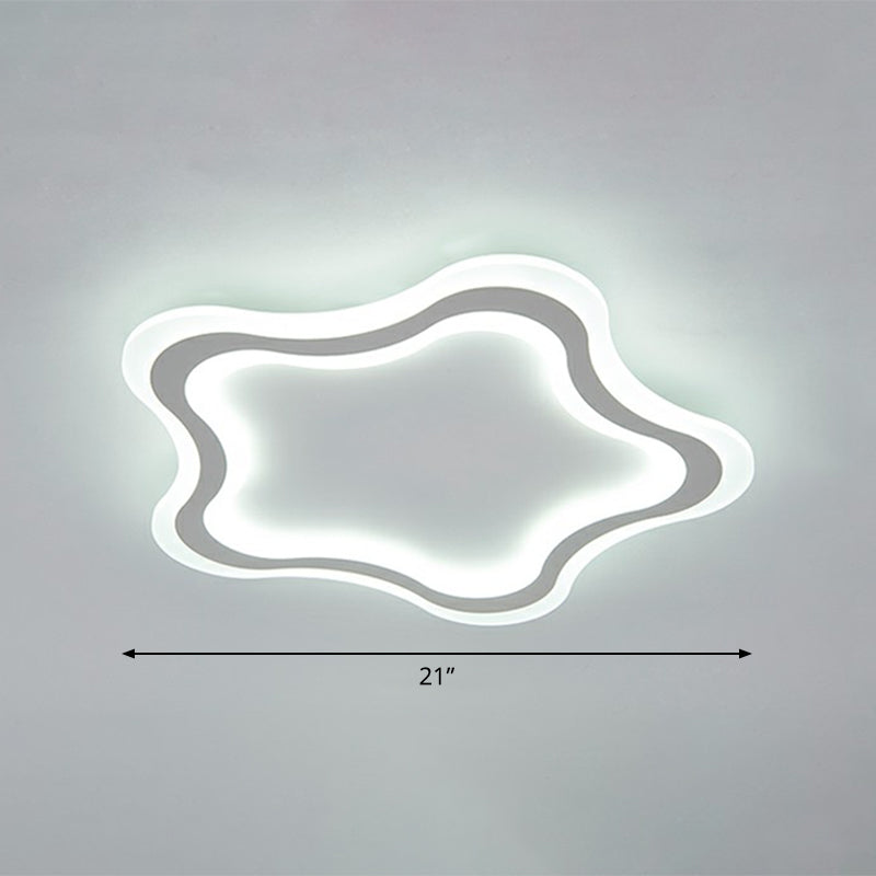 Weiße Pentagramm-LED-Unterputz-Deckenleuchte, Cartoon-Acryl-Unterputzleuchte für Kinderzimmer