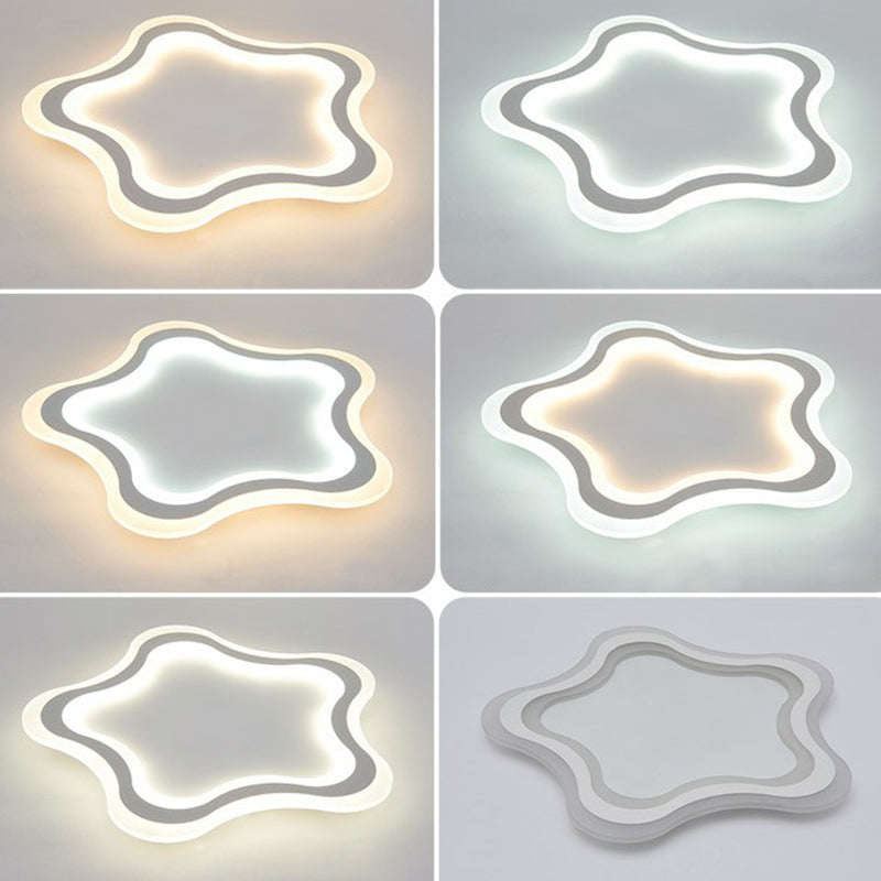 Weiße Pentagramm-LED-Unterputz-Deckenleuchte, Cartoon-Acryl-Unterputzleuchte für Kinderzimmer