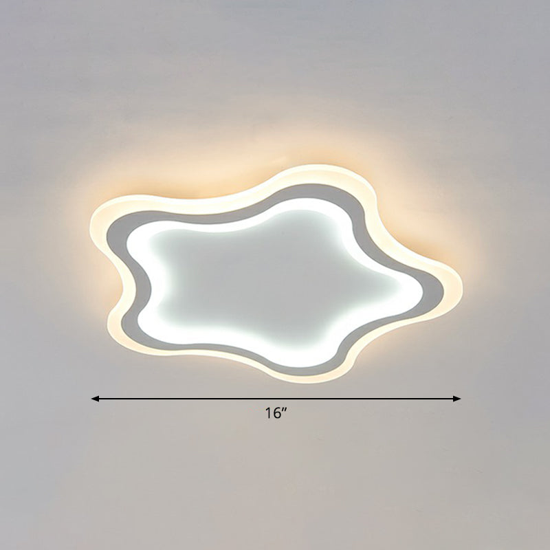 Weiße Pentagramm-LED-Unterputz-Deckenleuchte, Cartoon-Acryl-Unterputzleuchte für Kinderzimmer