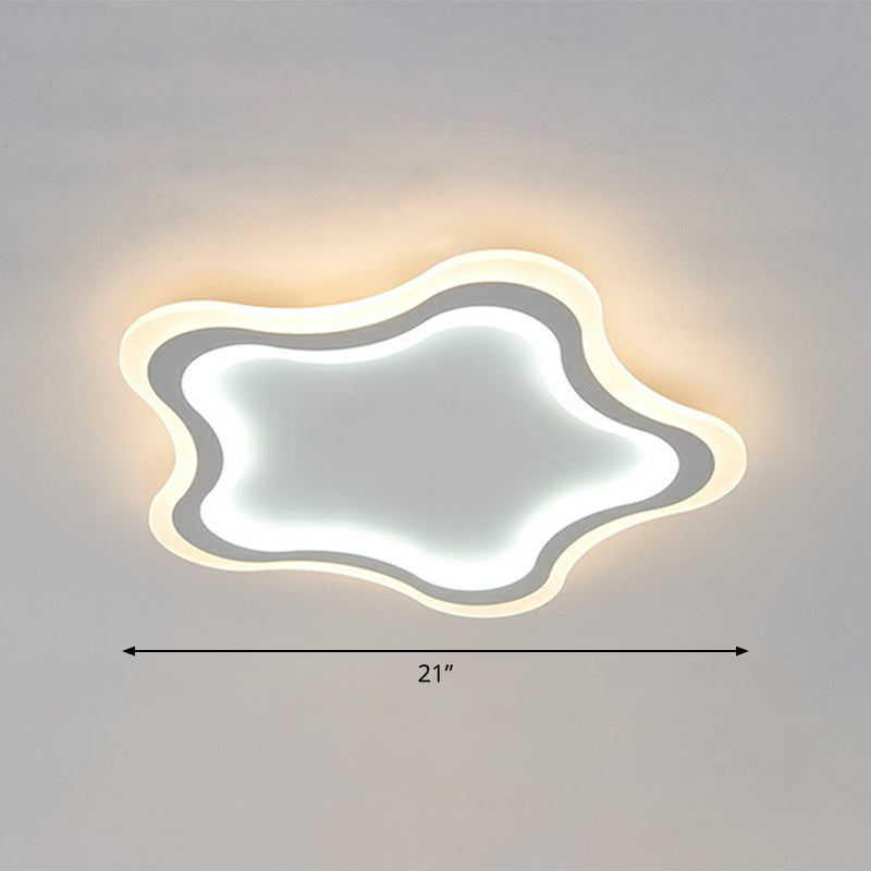 Weiße Pentagramm-LED-Unterputz-Deckenleuchte, Cartoon-Acryl-Unterputzleuchte für Kinderzimmer