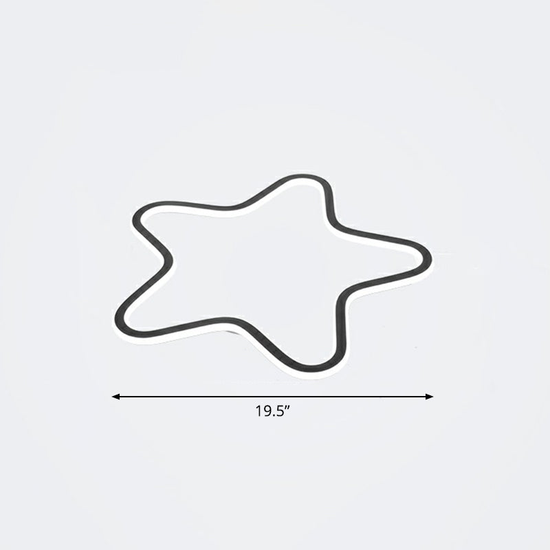 Simplicity Star Plafoniera da incasso a soffitto in acrilico per cameretta dei bambini Lampada da incasso a LED in nero