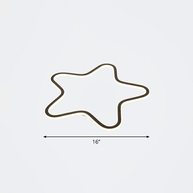 Simplicity Star Plafoniera da incasso a soffitto in acrilico per cameretta dei bambini Lampada da incasso a LED in nero