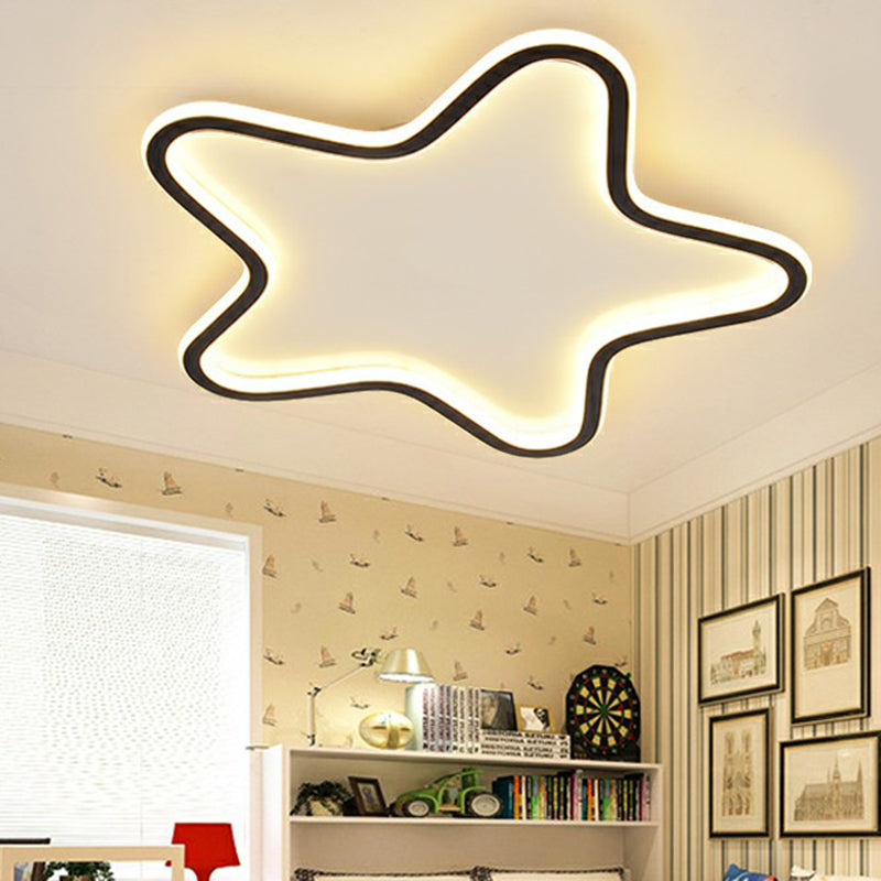 Simplicity Star Plafoniera da incasso a soffitto in acrilico per cameretta dei bambini Lampada da incasso a LED in nero