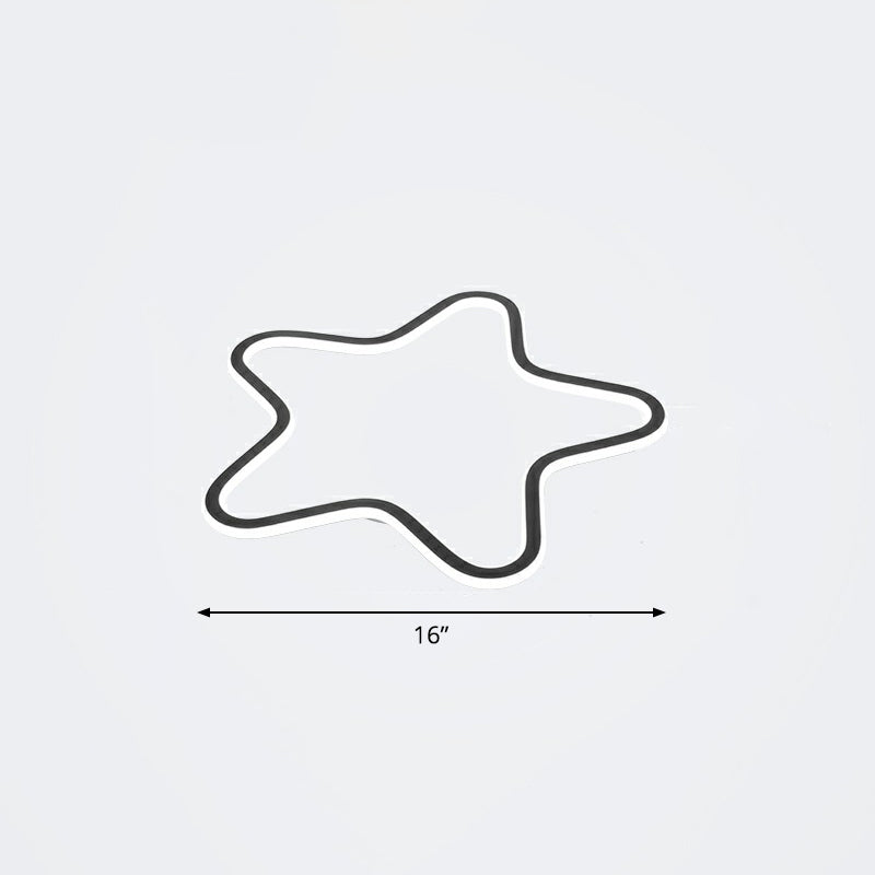 Simplicity Star Plafoniera da incasso a soffitto in acrilico per cameretta dei bambini Lampada da incasso a LED in nero