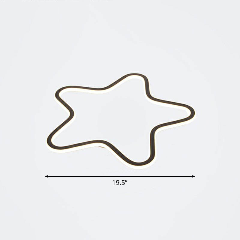 Simplicity Star Plafoniera da incasso a soffitto in acrilico per cameretta dei bambini Lampada da incasso a LED in nero