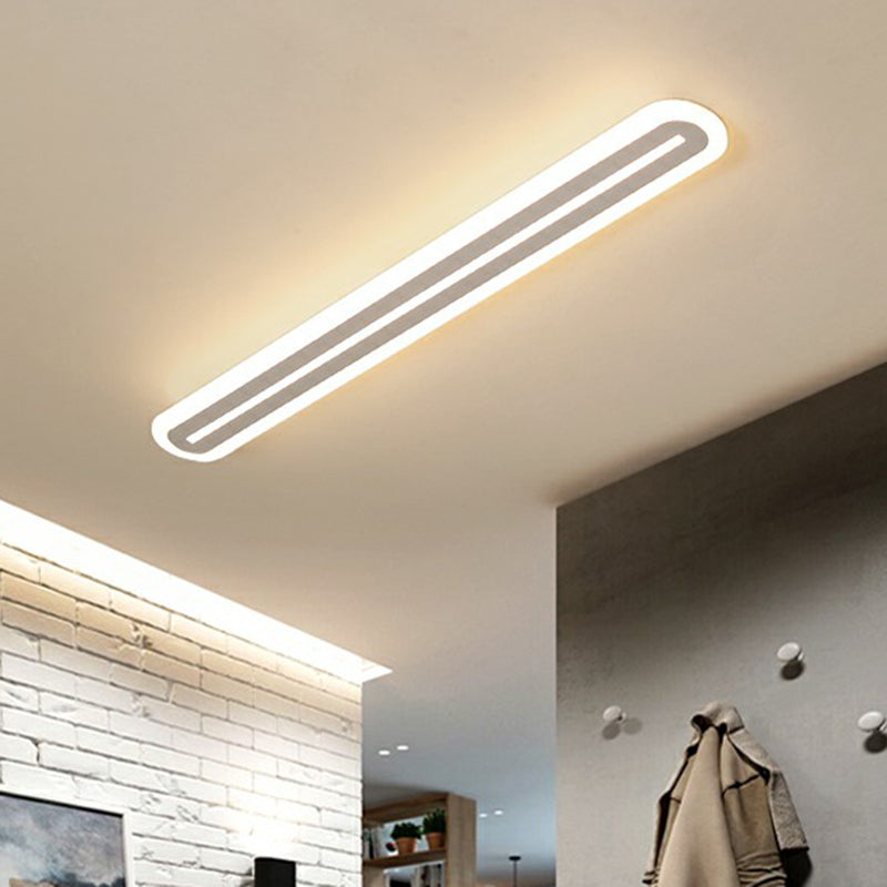 Ultrathin Strip Acrylic Ceiling Light Modern White LED Flush Mount Lighting for Foyer