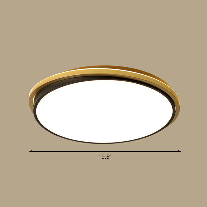 Acrylic Round LED Flush Light Minimalist Gold and Black Flush Ceiling Light for Bedroom