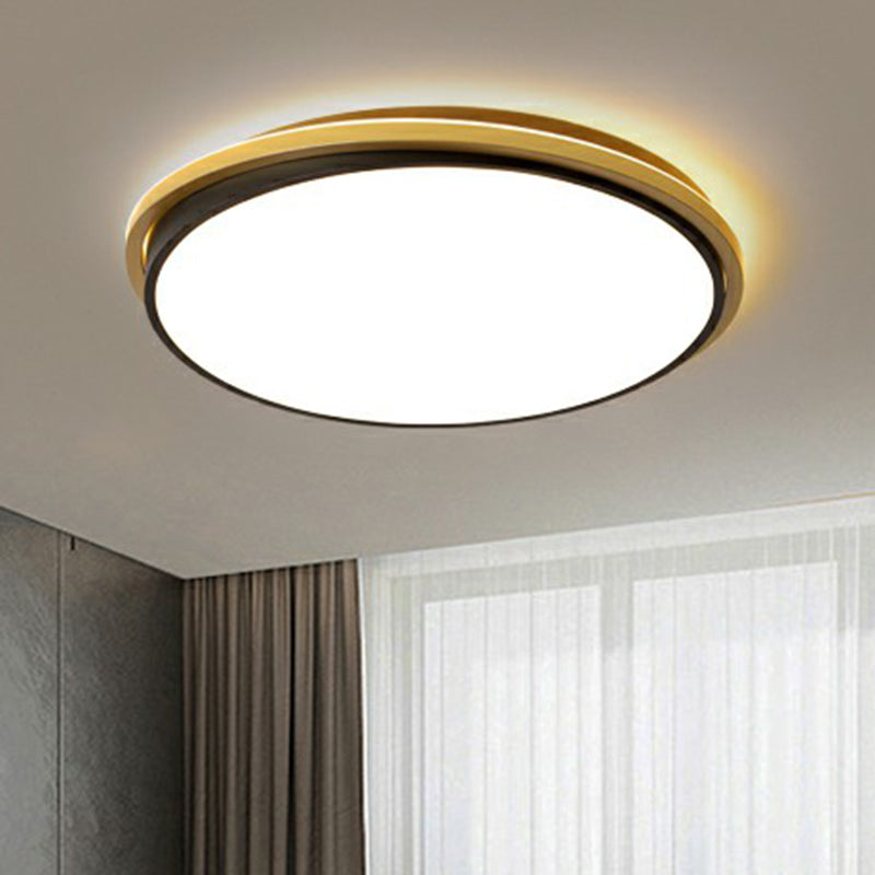 Acrylic Round LED Flush Light Minimalist Gold and Black Flush Ceiling Light for Bedroom