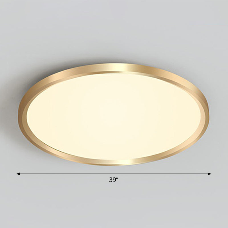 Lampada da incasso a soffitto circolare per camera da letto, lampada da incasso a LED in acrilico semplicità in oro