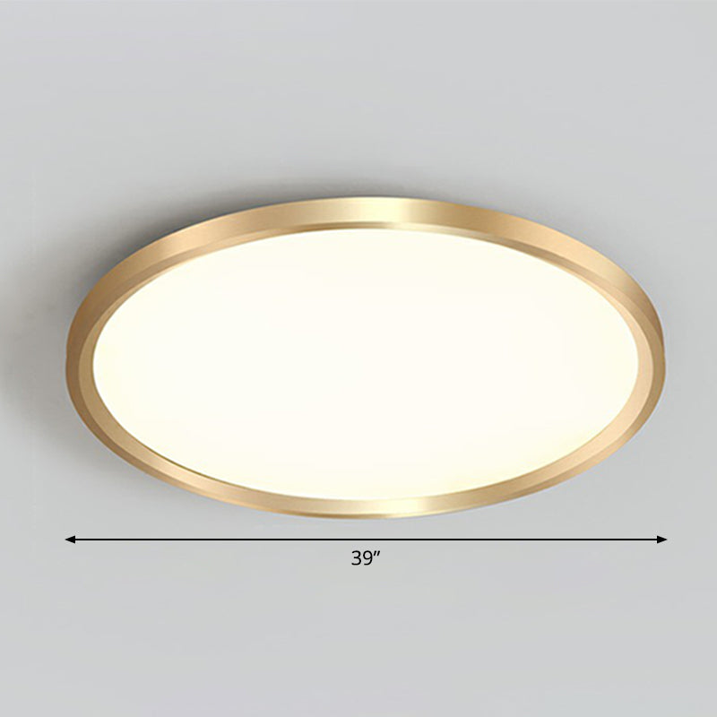 Lampada da incasso a soffitto circolare per camera da letto, lampada da incasso a LED in acrilico semplicità in oro