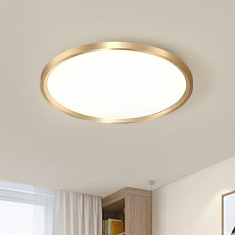 Lampada da incasso a soffitto circolare per camera da letto, lampada da incasso a LED in acrilico semplicità in oro