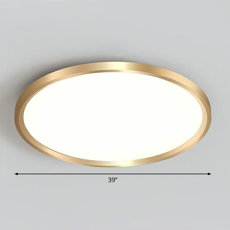 Lampada da incasso a soffitto circolare per camera da letto, lampada da incasso a LED in acrilico semplicità in oro