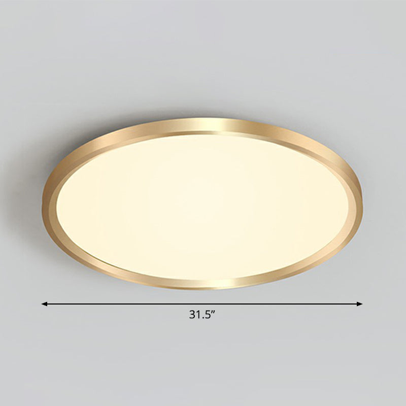 Lampada da incasso a soffitto circolare per camera da letto, lampada da incasso a LED in acrilico semplicità in oro