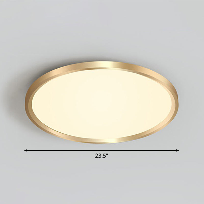 Lampada da incasso a soffitto circolare per camera da letto, lampada da incasso a LED in acrilico semplicità in oro