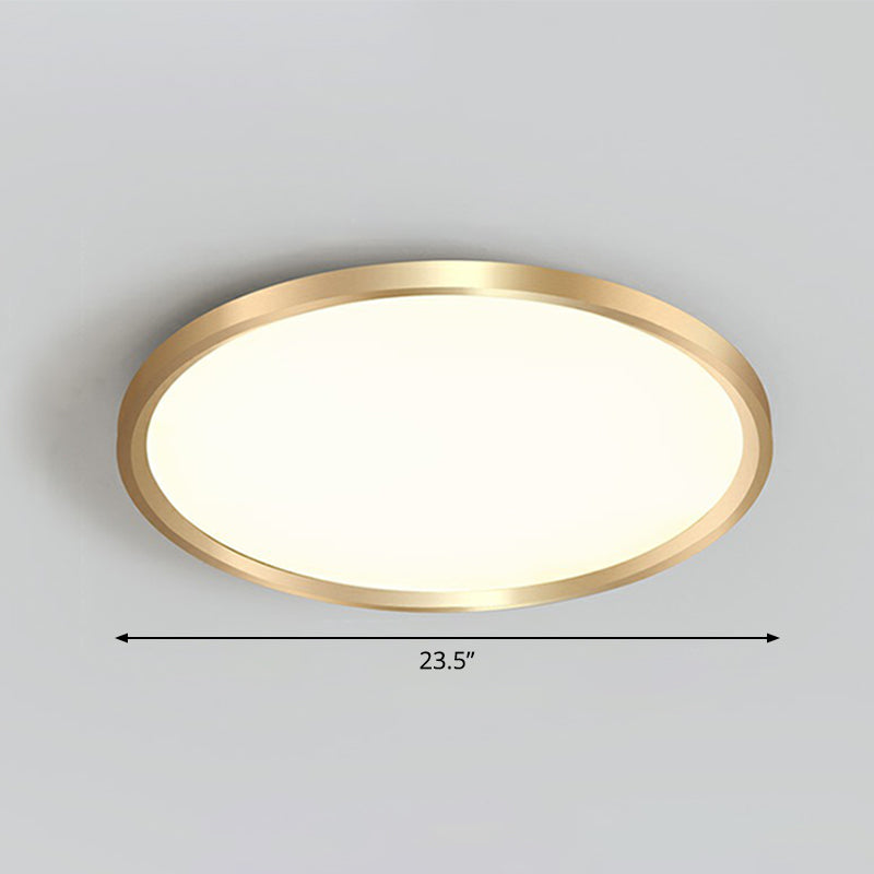 Lampada da incasso a soffitto circolare per camera da letto, lampada da incasso a LED in acrilico semplicità in oro