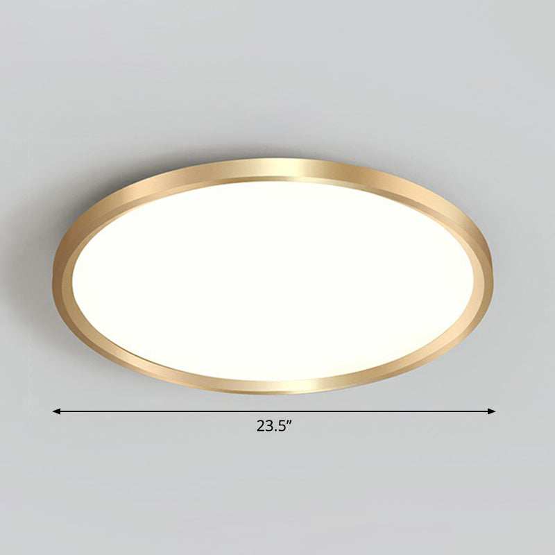Lampada da incasso a soffitto circolare per camera da letto, lampada da incasso a LED in acrilico semplicità in oro