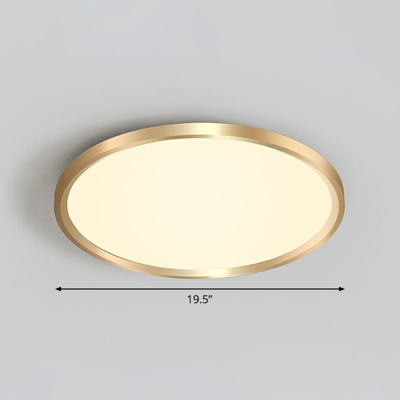 Lampada da incasso a soffitto circolare per camera da letto, lampada da incasso a LED in acrilico semplicità in oro