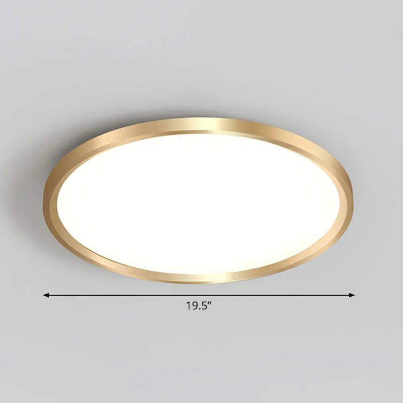 Lampada da incasso a soffitto circolare per camera da letto, lampada da incasso a LED in acrilico semplicità in oro