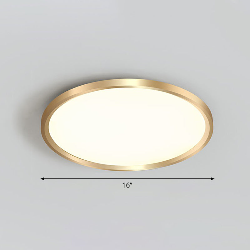 Lampada da incasso a soffitto circolare per camera da letto, lampada da incasso a LED in acrilico semplicità in oro